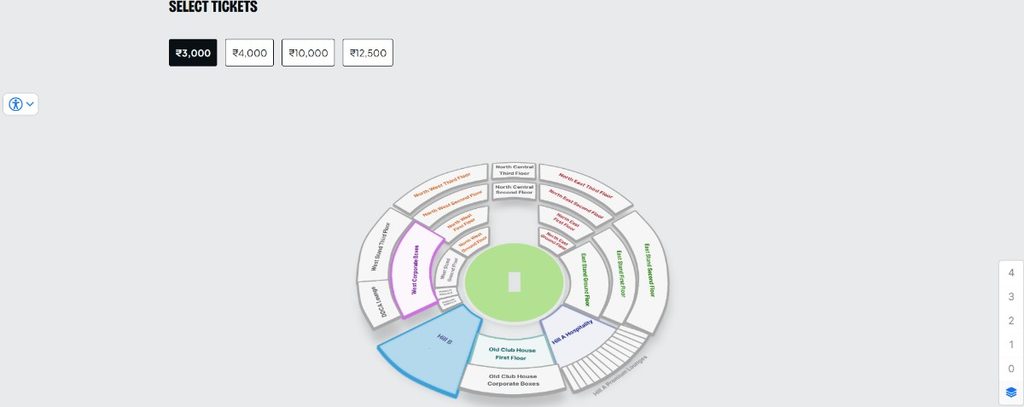 Arun Jaitley Stadium Seating Map