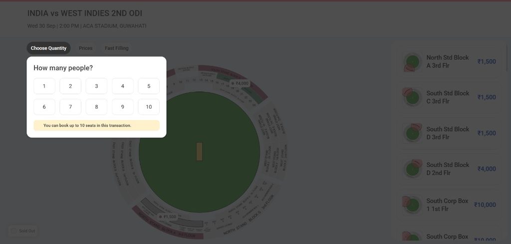 Select Number of Seats