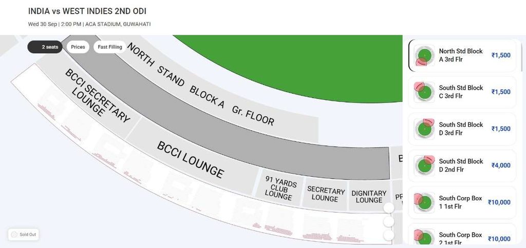 Select Seats from the Stand