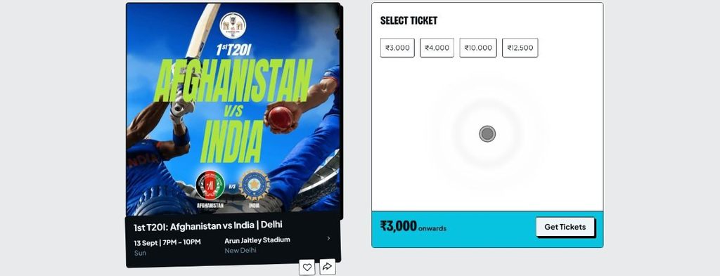ThumpN IND vs AFG tickets