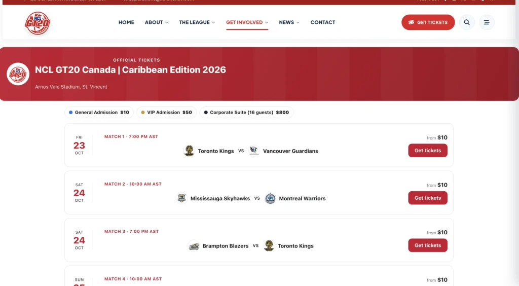 NCL GT20 Canada 2026 Tickets